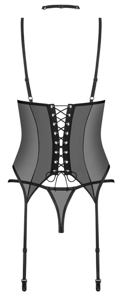 Obsessive Donarella 3-teiliges Dessous-Set, Größe S/M, Schwarz Obsessive Donarella 3-teiliges Dessous-Set, Größe S/M, Schwarz