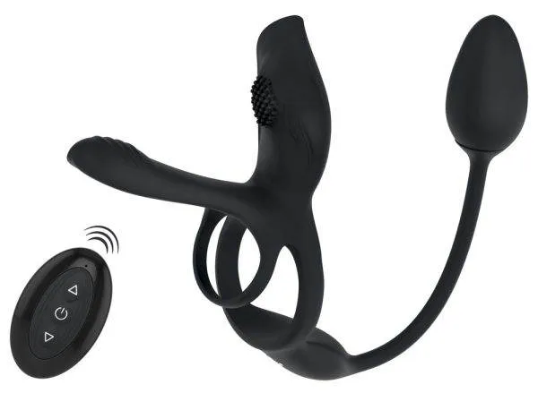 Couples Choice RC Multi Function Couple's Vibrator, Silikon, wasserdicht, wiederaufladbar, 10 Modi, Fernbedienung, 5 Toys in einem Couples Choice RC Multi Function Couple's Vibrator, Silikon, wasserdicht, wiederaufladbar, 10 Modi, Fernbedienung, 5 Toys in einem