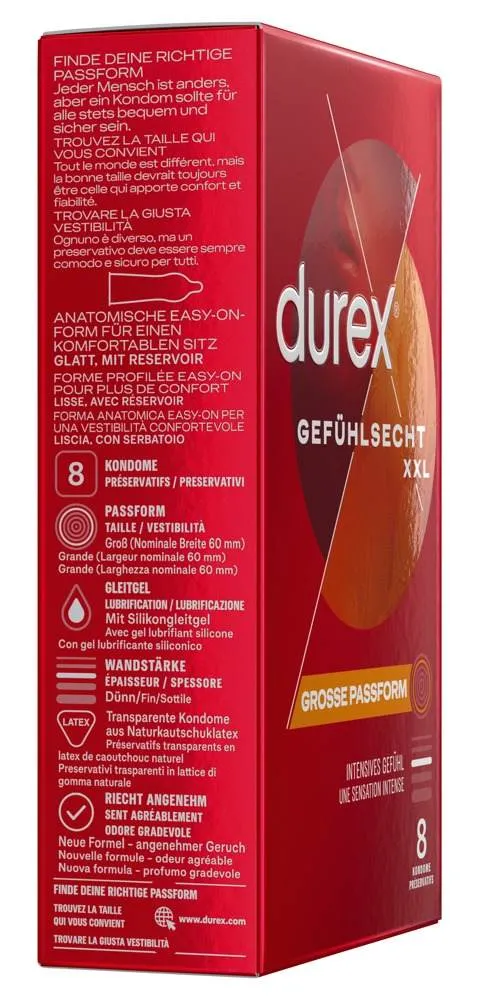 Durex Extra Groß - Dünne, transparente Kondome (8 Stück) (8 Stück) Durex Extra Groß - Dünne, transparente Kondome (8 Stück) (8 Stück)