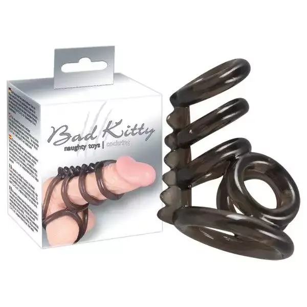 Bad Kitty FlexiRing - Penis-Hoden-Ring mit 6 Ringen Rauchfarben Bad Kitty FlexiRing - Penis-Hoden-Ring mit 6 Ringen Rauchfarben