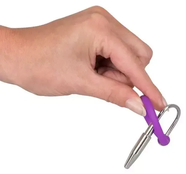 Silikon-Eichelring Dilator - Urethrale Freuden Lila, Silber Silikon-Eichelring Dilator - Urethrale Freuden Lila, Silber