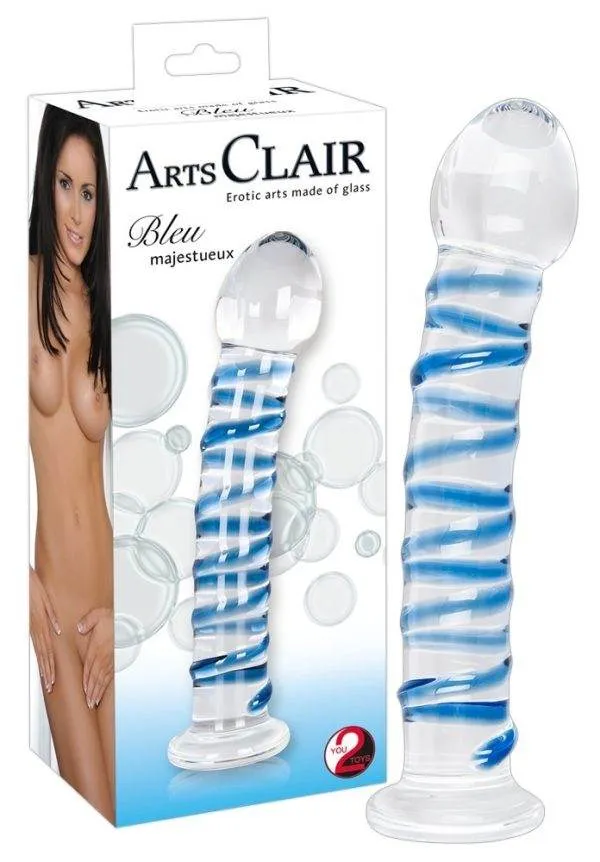 You2Toys Glasdildo - Edler Spiral-Look transparent/blau You2Toys Glasdildo - Edler Spiral-Look transparent/blau
