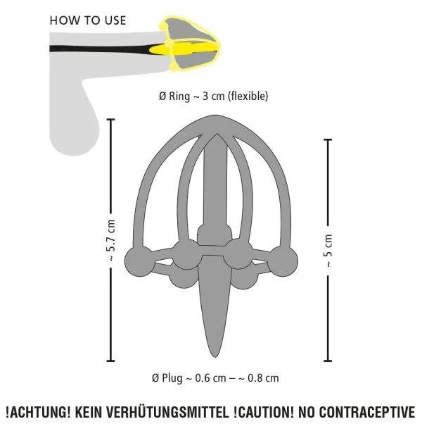 Penisplug Deluxe - Eichelkäfig mit Stimulationskugeln Penisplug Deluxe - Eichelkäfig mit Stimulationskugeln