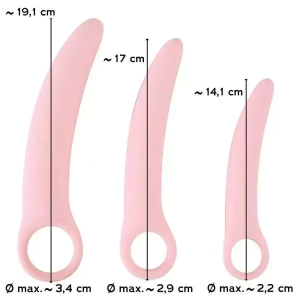 Sweet Smile Vaginaltrainer - 3er-Set, ideal gebogen, flexibel und biegsam Sweet Smile Vaginaltrainer - 3er-Set, ideal gebogen, flexibel und biegsam