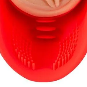 PDX Elite Masturbator - Hodenstimulator, Vibration & Saugfunktion Schwarz/Hautfarben hell/Rot PDX Elite Masturbator - Hodenstimulator, Vibration & Saugfunktion Schwarz/Hautfarben hell/Rot – Bild 8