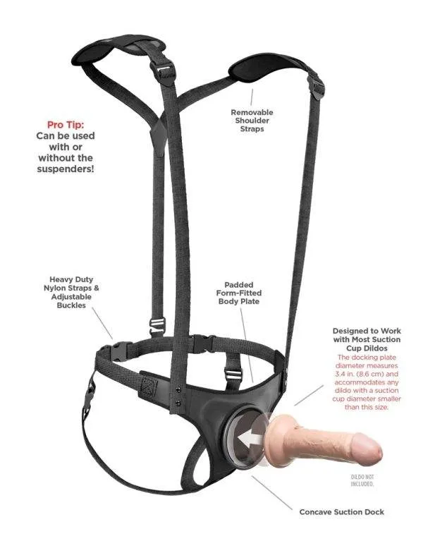 Body Dock Strap-On Suspenders - Komfortabler Umschnallgurt mit Silikon-Andockplatte Body Dock Strap-On Suspenders - Komfortabler Umschnallgurt mit Silikon-Andockplatte