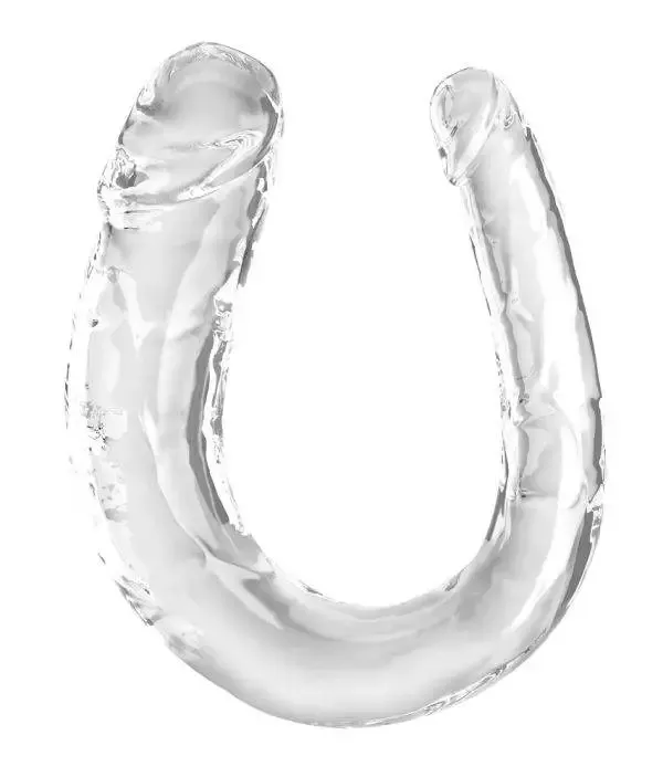 King Cock Clear Doppeldildo Medium Double Trouble Transparent 33cm Ø 2,3-4cm - Flexibel & Biegsam