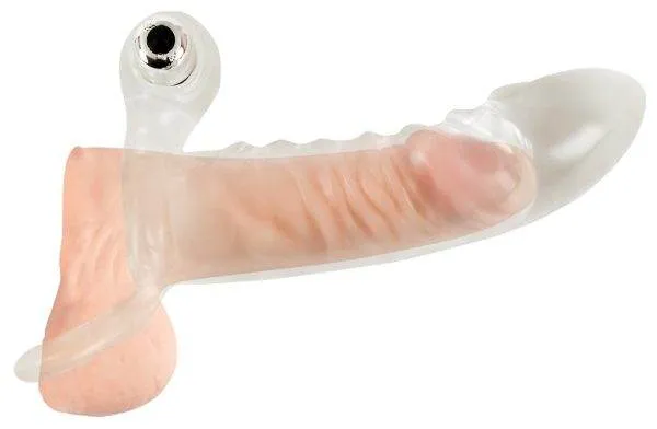 Crystal Clear Vibrating Sleeve - Penishülle mit Hodenring und Vibration Crystal Clear Vibrating Sleeve - Penishülle mit Hodenring und Vibration