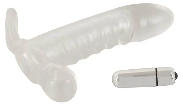 Crystal Clear Vibrating Sleeve - Penishülle mit Hodenring und Vibration Crystal Clear Vibrating Sleeve - Penishülle mit Hodenring und Vibration