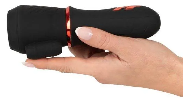 Rebel Eichelvibrator - 10 Vibrationsmodi, handlich Schwarz/Rot Rebel Eichelvibrator - 10 Vibrationsmodi, handlich Schwarz/Rot