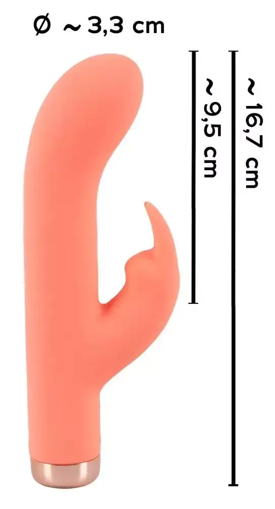 Peachy Mini Rabbit Vibrator - Kompakt & kraftvoll, 10 Vibrationsmodi Koralle/Gold Peachy Mini Rabbit Vibrator - Kompakt & kraftvoll, 10 Vibrationsmodi Koralle/Gold