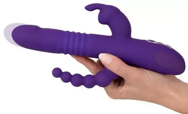 Sweet Smile Triple Thrusting V - Stoßvibrator mit Klitoris- und Analvibrator Sweet Smile Triple Thrusting V - Stoßvibrator mit Klitoris- und Analvibrator