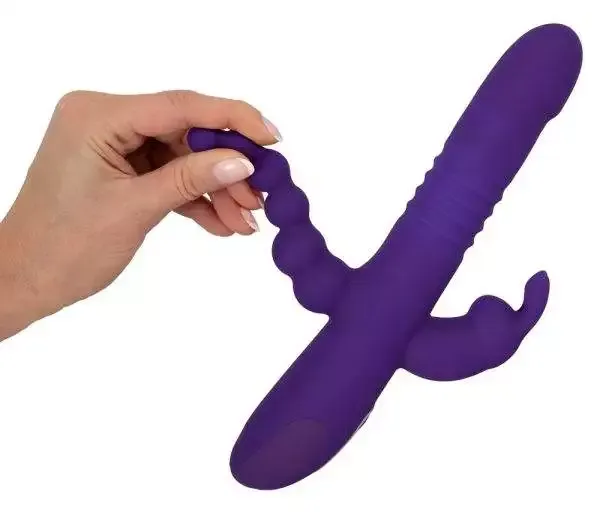 Sweet Smile Triple Thrusting V - Stoßvibrator mit Klitoris- und Analvibrator Sweet Smile Triple Thrusting V - Stoßvibrator mit Klitoris- und Analvibrator
