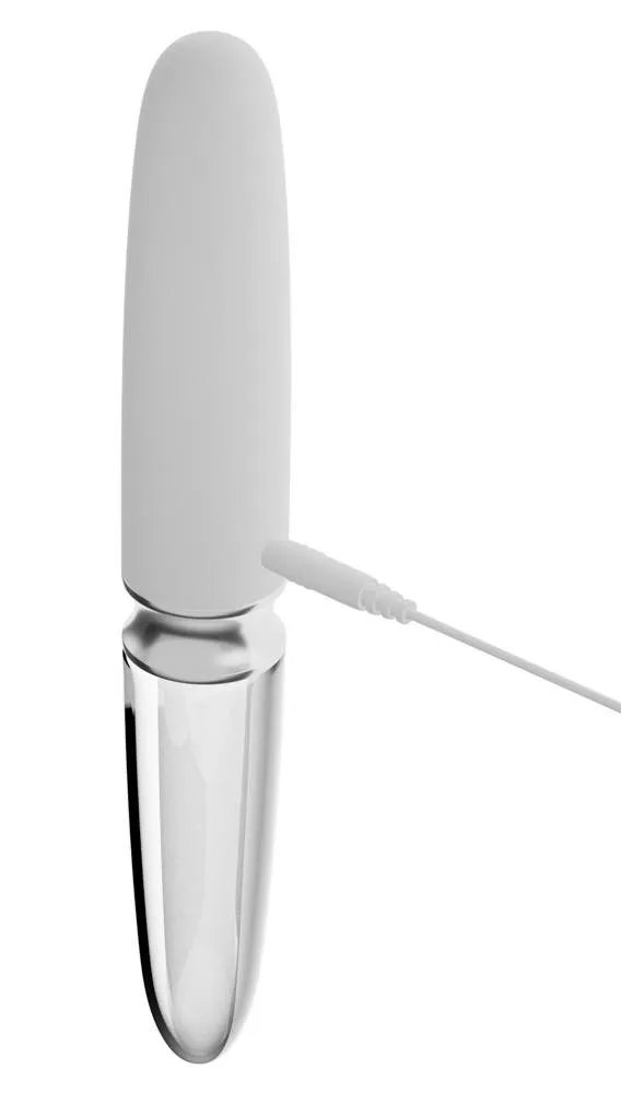 Liaison Straight LED Vibrator - Silikon & Glas, 10 Vibrationsmodi, wiederaufladbar Weiß/Transparent Liaison Straight LED Vibrator - Silikon & Glas, 10 Vibrationsmodi, wiederaufladbar Weiß/Transparent