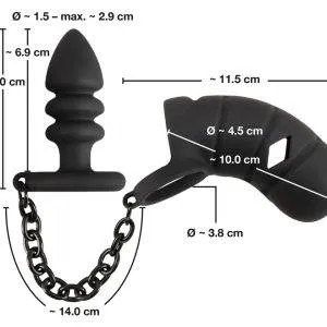 Black Velvets Cock Cage mit Hodenring und Analplug Black Velvets Cock Cage mit Hodenring und Analplug – Bild 8