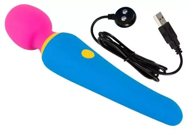 You2Toys - Kompakter wand vibrator, trendiges Color-Blocking Blau/Pink/Gelb You2Toys - Kompakter wand vibrator, trendiges Color-Blocking Blau/Pink/Gelb