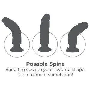 King Cock Naturvibrator mit Hoden - Multispeed-Vibration, biegsamer Schaft, strap-on kompatibel Light/Schwarz King Cock Naturvibrator mit Hoden - Multispeed-Vibration, biegsamer Schaft, strap-on kompatibel Light/Schwarz – Bild 6