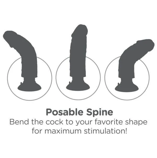 King Cock Naturvibrator mit Hoden - Multispeed-Vibration, biegsamer Schaft, strap-on kompatibel Light/Schwarz King Cock Naturvibrator mit Hoden - Multispeed-Vibration, biegsamer Schaft, strap-on kompatibel Light/Schwarz