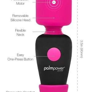 palmpower Mini - Handlicher Massagestab mit großem Kopf Pink/Schwarz palmpower Mini - Handlicher Massagestab mit großem Kopf Pink/Schwarz – Bild 7