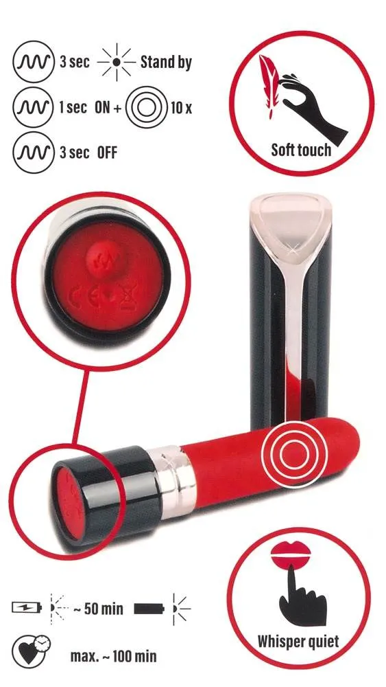 You2Toys Lippenstift-Vibrator: Mini, handlich, 10 Vibrationsmodi, wiederaufladbar Schwarz/Rot/Rosa You2Toys Lippenstift-Vibrator: Mini, handlich, 10 Vibrationsmodi, wiederaufladbar Schwarz/Rot/Rosa