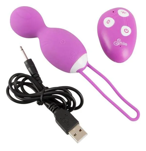 Sweet Smile Vibrokugel-Duo | G-Punkt-Stimulation | 10 Vibrationsmodi | Rotationsmodus | Wiederaufladbar Lila/Weiß Sweet Smile Vibrokugel-Duo | G-Punkt-Stimulation | 10 Vibrationsmodi | Rotationsmodus | Wiederaufladbar Lila/Weiß