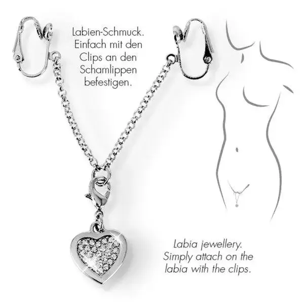 GlamourHeart Silberne Intimkette mit Strass-Herz (1 Stück) GlamourHeart Silberne Intimkette mit Strass-Herz (1 Stück)