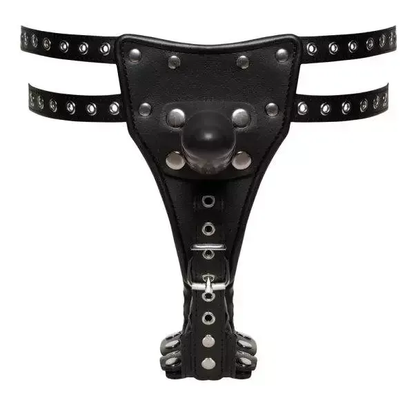 ZADO Leder-String mit 3 Dildos - verstellbar, chromfrei, hochwertig L/XL ZADO Leder-String mit 3 Dildos - verstellbar, chromfrei, hochwertig L/XL