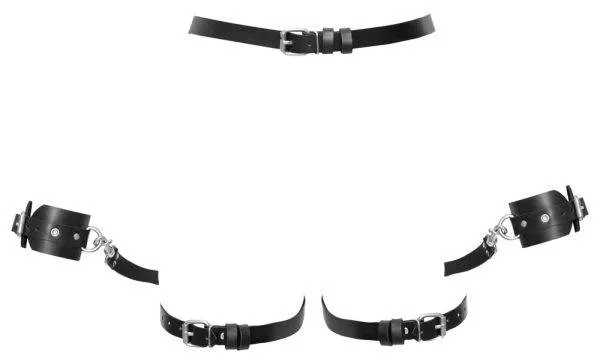 ZADO Leder Hüftgurt mit Hand- und Beinfesseln S-L ZADO Leder Hüftgurt mit Hand- und Beinfesseln S-L