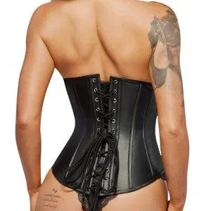 ZADO Busenfreie Lammleder-Corsage ZADO Leder Corsage - Schwarz - XS – Rückseite