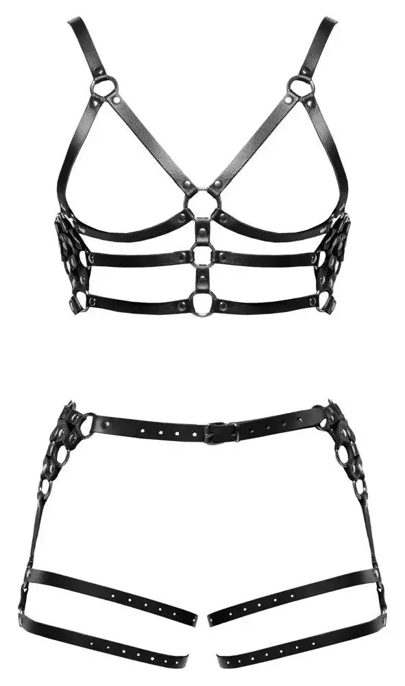 ZADO Leder Harness-Set, verstellbar, Schwarz ZADO Leder Harness-Set, verstellbar, Schwarz