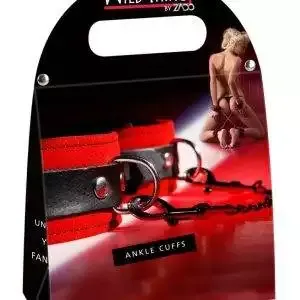 Wild Thing by Zado - Rote Leder Fußfesseln rot-schwarz unisize Wild Thing by Zado - Rote Leder Fußfesseln rot-schwarz unisize – Bild 6