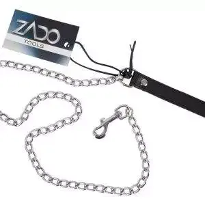 ZADO Kettenleine - Stilvolle Leder-Halteschlaufe Schwarz/Silber unisize ZADO Kettenleine - Stilvolle Leder-Halteschlaufe Schwarz/Silber unisize – Bild 6