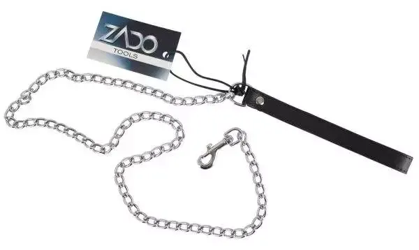 ZADO Kettenleine - Stilvolle Leder-Halteschlaufe Schwarz/Silber unisize ZADO Kettenleine - Stilvolle Leder-Halteschlaufe Schwarz/Silber unisize