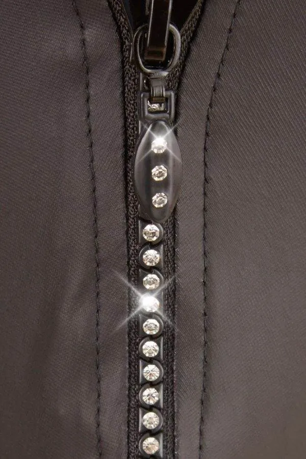 Svenjoyment Herren String S in Neopren-Optik mit Strass-Reißverschluss S Svenjoyment Herren String S in Neopren-Optik mit Strass-Reißverschluss S