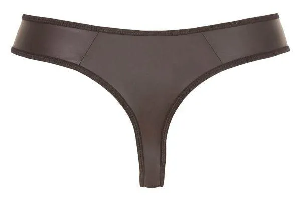 Svenjoyment Herren String S in Neopren-Optik mit Strass-Reißverschluss S Svenjoyment Herren String S in Neopren-Optik mit Strass-Reißverschluss S