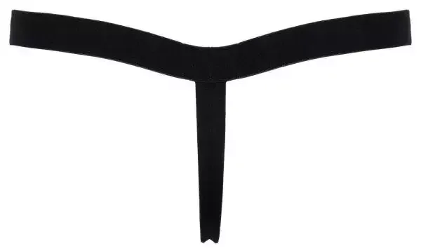 Svenjoyment Glanz-String mit Swellfunktion, Lackglanz, rot/schwarz, breiter Webgummibund Svenjoyment Glanz-String mit Swellfunktion, Lackglanz, rot/schwarz, breiter Webgummibund