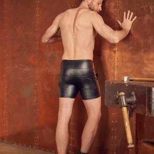 NEK Herren Shorts Schwarz - High Waist Mattlook mit Schnallenriemen M NEK Herren Shorts Schwarz - High Waist Mattlook mit Schnallenriemen M – Bild 7