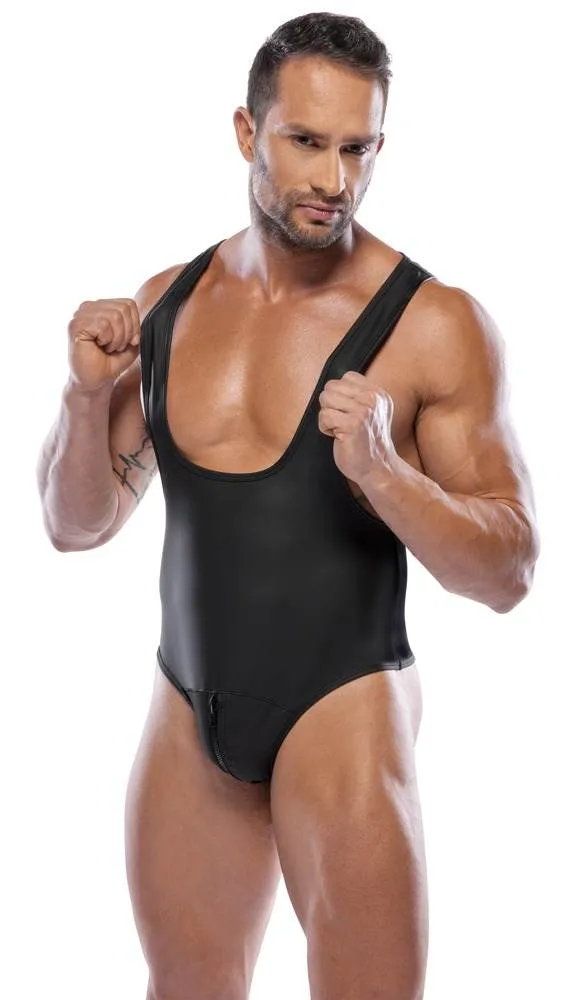 Svenjoyment Stringbody mit Reißverschluss, Schwarz, Mattlook