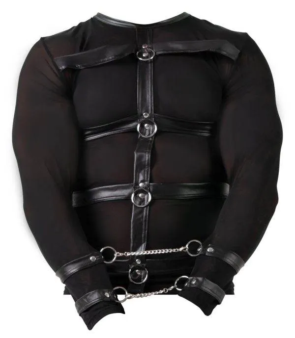 Svenjoyment Bondage Herren Langarm-Shirt mit Fesselriemen und Karabiner L Svenjoyment Bondage Herren Langarm-Shirt mit Fesselriemen und Karabiner L