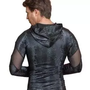NEK Herren Shirt S - Schlangenhaut-Optik, Powernet, Kapuze L NEK Herren Shirt S - Schlangenhaut-Optik, Powernet, Kapuze L – Bild 6