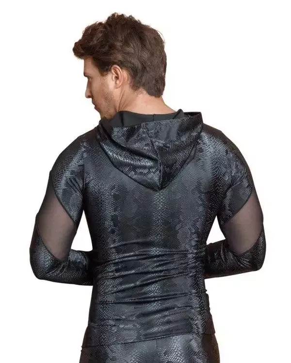 NEK Herren Shirt S - Schlangenhaut-Optik, Powernet, Kapuze L NEK Herren Shirt S - Schlangenhaut-Optik, Powernet, Kapuze L
