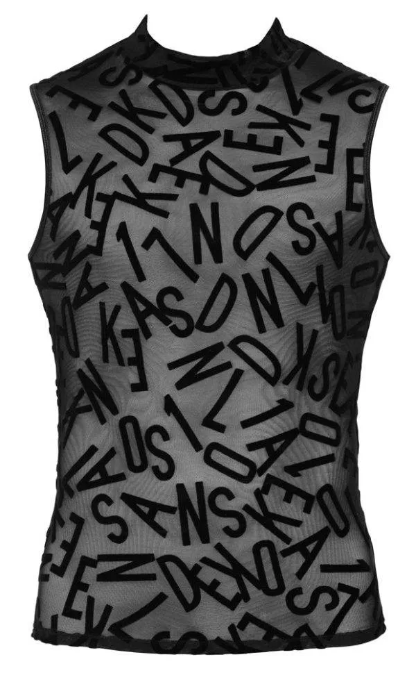 Svenjoyment Herren Top S - Buchstaben-Print, transparent, körperbetonend M Svenjoyment Herren Top S - Buchstaben-Print, transparent, körperbetonend M