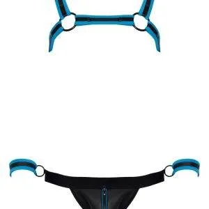 Svenjoyment Bondage Jockset Schwarz/Blau, Neopren-Optik, inkl. Handfesseln Schwarz/Blau Größe S Svenjoyment Bondage Jockset Schwarz/Blau, Neopren-Optik, inkl. Handfesseln Schwarz/Blau Größe S – Bild 6