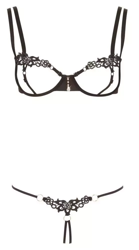 Cottelli LINGERIE - Ouvert Set mit Stickereien und Strass L Cottelli LINGERIE - Ouvert Set mit Stickereien und Strass L