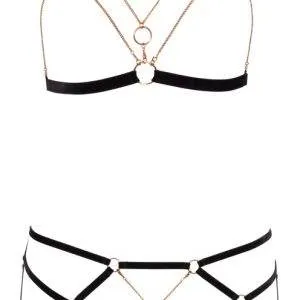 Cottelli LINGERIE - Bondage BH Set mit Samtbändern Schwarz/Rosegold S Cottelli LINGERIE - Bondage BH Set mit Samtbändern Schwarz/Rosegold S – Bild 6