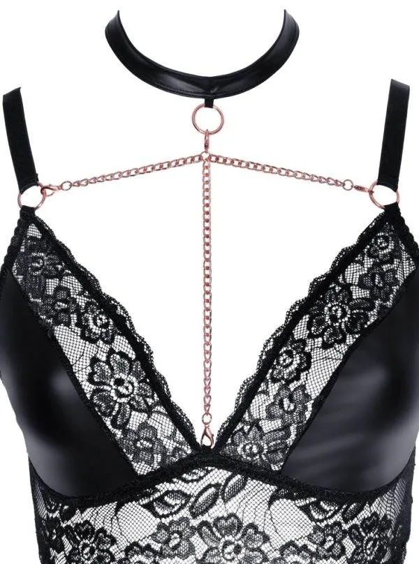 Cottelli CURVES - Ouvert Set mit Dekolleté-Ketten XL Cottelli CURVES - Ouvert Set mit Dekolleté-Ketten XL