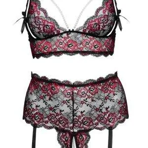 Cottelli CURVES - Perlen BH & Slip Set Schwarz/Rot XL/2XL Cottelli CURVES - Perlen BH & Slip Set Schwarz/Rot XL/2XL – Bild 6