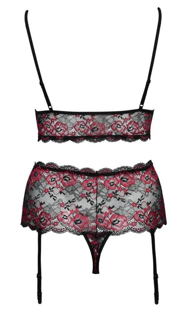 Cottelli CURVES - Perlen BH & Slip Set Schwarz/Rot XL/2XL Cottelli CURVES - Perlen BH & Slip Set Schwarz/Rot XL/2XL