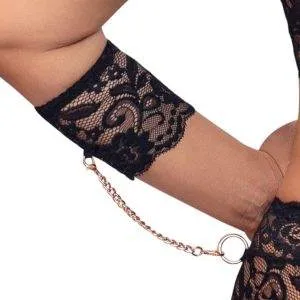 Cottelli BONDAGE BH-Set XL - Spitze, Roségold, Armfesseln 4XL Cottelli BONDAGE BH-Set XL - Spitze, Roségold, Armfesseln 4XL – Bild 7