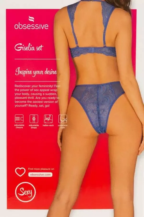 Obsessive Giselia - BH & Slip in royalem Blau XS/S Obsessive Giselia - BH & Slip in royalem Blau XS/S